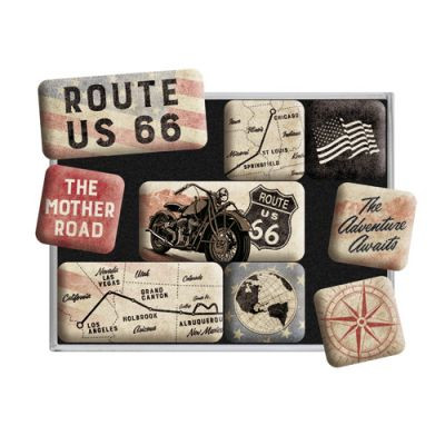 RETRO Route 66 Bike Map - Mágnes szett