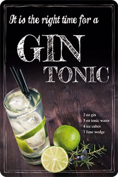 RETRO Gin Tonic Fémtábla