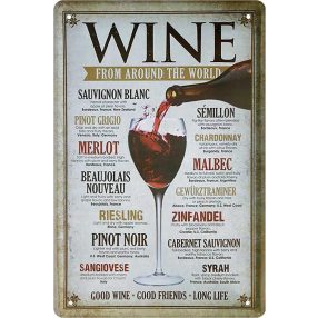 RETRO WINE - Plechový nápis