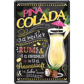 RETRO Pina Colada - Cocktail - Plechová ceduľka