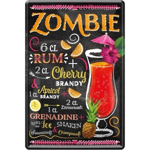 RETRO Zombie – Cocktail – Fémtábla