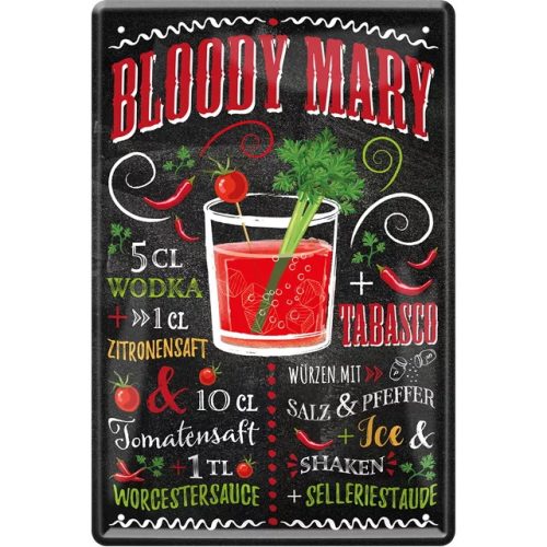 Bloody Mary Cocktail - Fémtábla