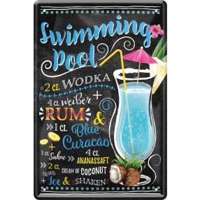 RETRO Swimming Pool - Cocktail RETRO Plechová cedule