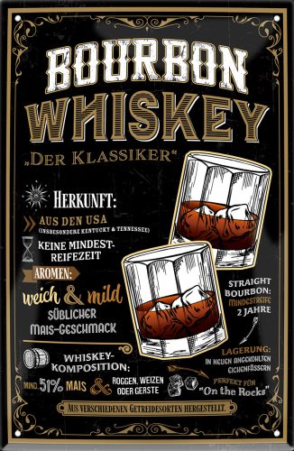 RETRO Bourbon Whiskey – Fémtábla