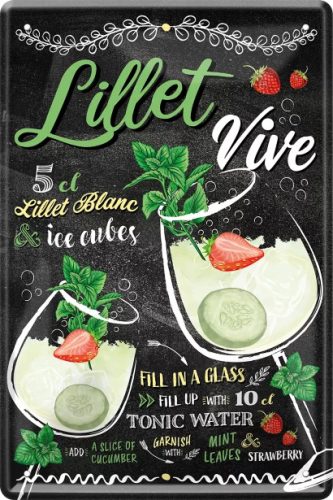 RETRO  Lillet Vive – Cocktail – Fémtábla