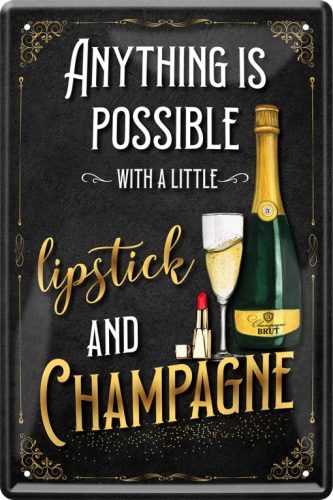 RETRO  Lipstick and Champagne - Fémtábla