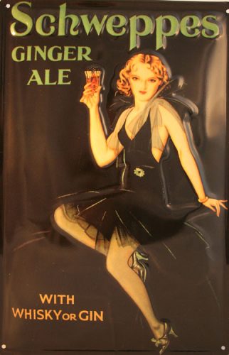 Schweppes Ginge Ale - plechová ceduľa