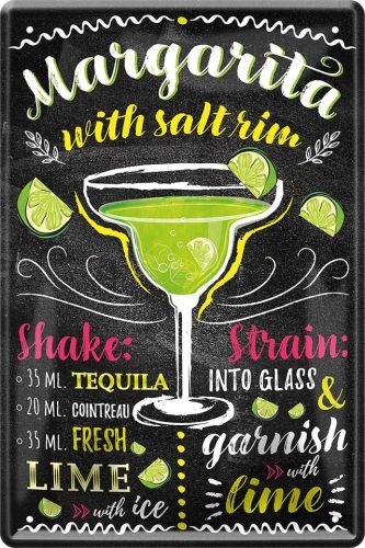 RETRO Margarita With Salt Rim Fémtábla