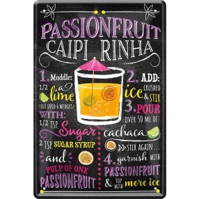 RETRO Passionsfruit CAIPIRINHA - Koktejl Plechový tanier