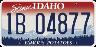 Idaho - ŠPZ