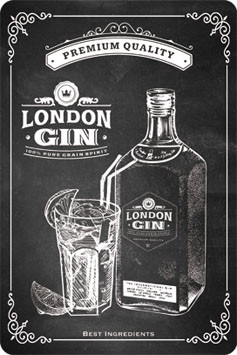 RETRO London Gin Fémtábla