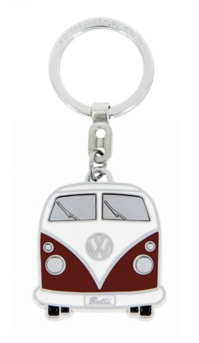 VW Bulli T1 Piros Fémkulcstartó