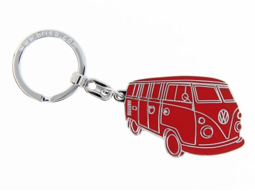 VW Bulli Bus piros Fémkulcstartó