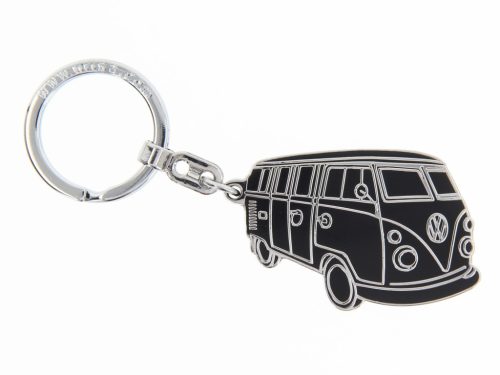 VW Bulli Bus fekete Fémkulcstartó