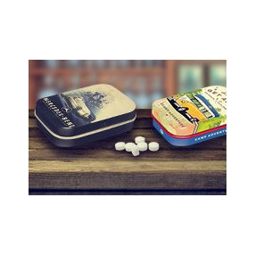 RETRO cukorka fémdobozban borsmenta cukorkával